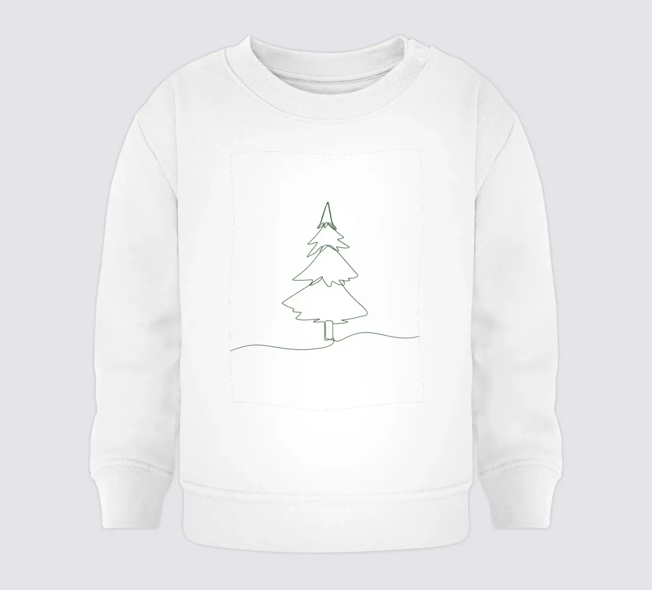Disegno lineare minimalista di un albero di Natale | Modern Abstrac felpa neonato da Viv Line Art