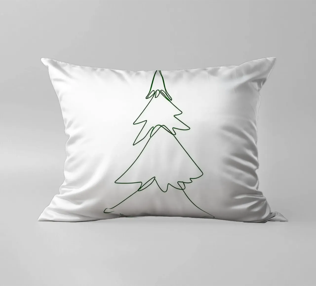 Disegno lineare minimalista di un albero di Natale | Modern Abstrac cuscino da Viv Line Art