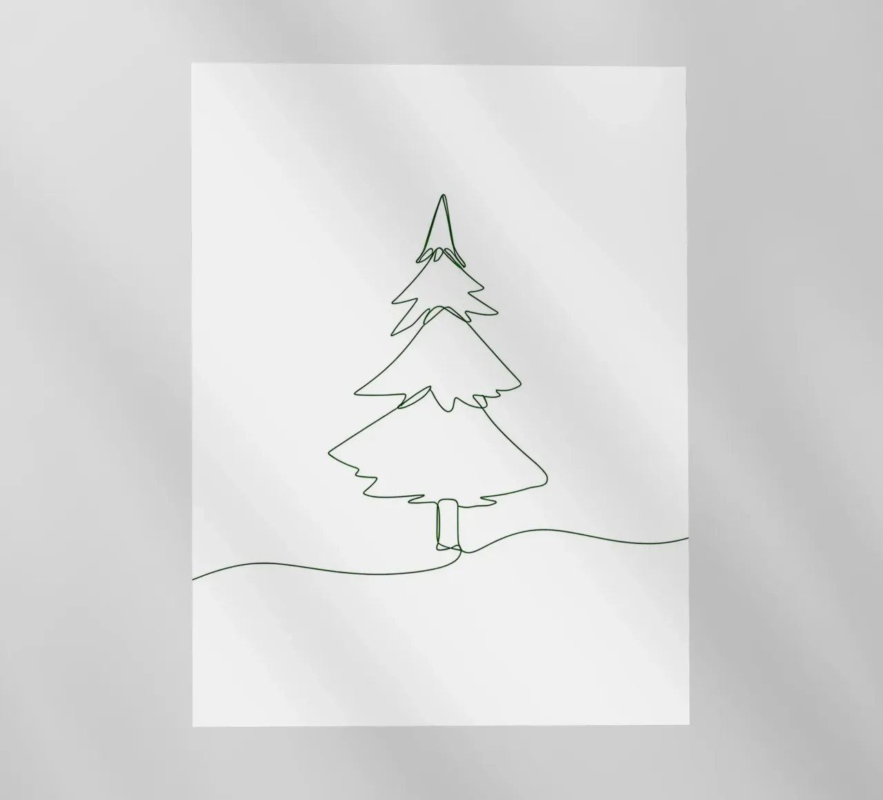 Disegno lineare minimalista di un albero di Natale | Modern Abstrac pellicola backlit da Viv Line Art