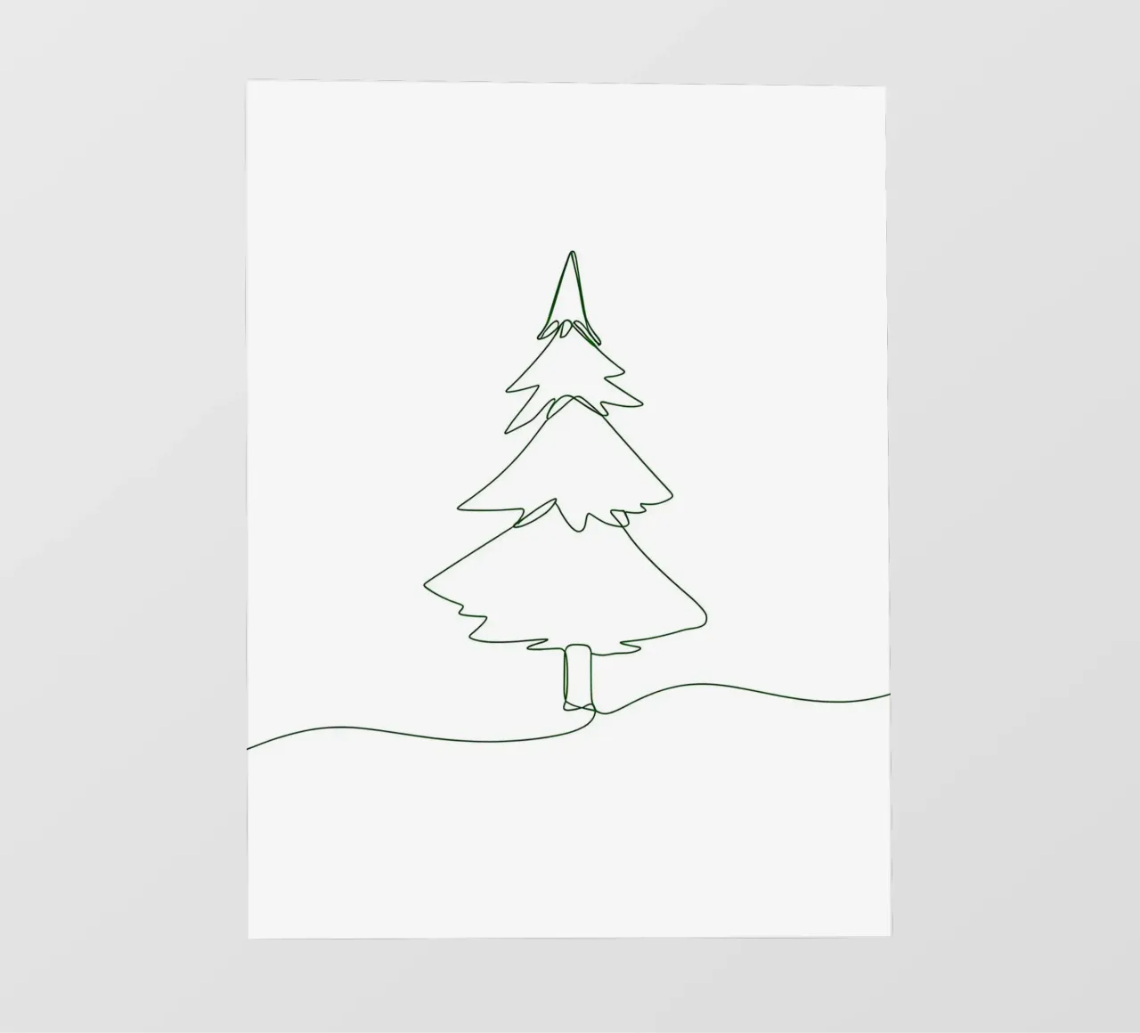 Disegno lineare minimalista di un albero di Natale | Modern Abstrac pellicola backlit da Viv Line Art