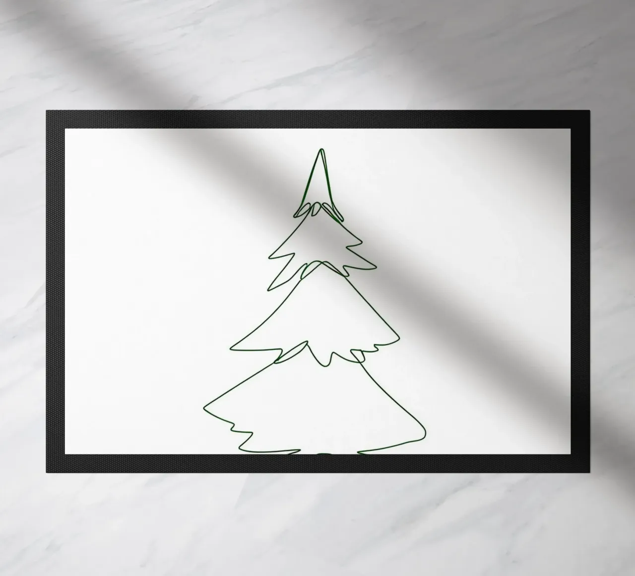 Disegno lineare minimalista di un albero di Natale | Modern Abstrac zerbino da Viv Line Art