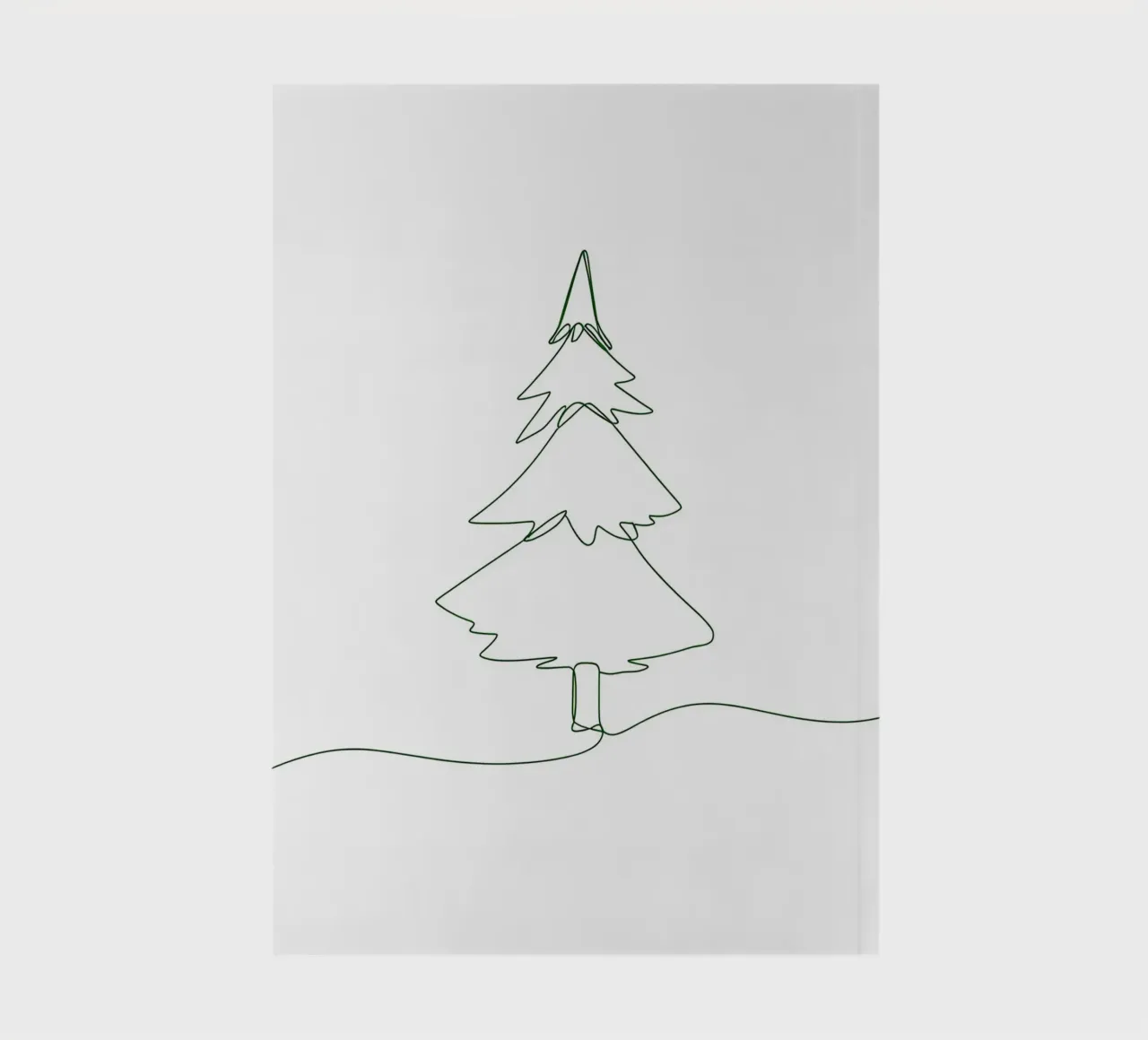 Minimalist Line Drawing of a Christmas Tree | Modern Abstrac notebook by Viv Line Art
