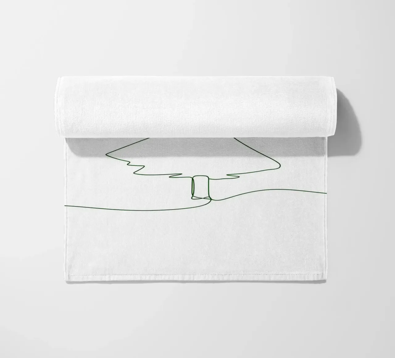 Disegno lineare minimalista di un albero di Natale | Modern Abstrac telo mare da Viv Line Art