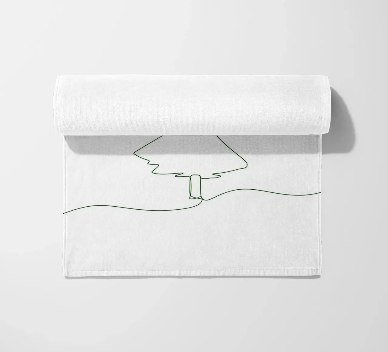 Disegno lineare minimalista di un albero di Natale | Modern Abstrac telo mare da Viv Line Art