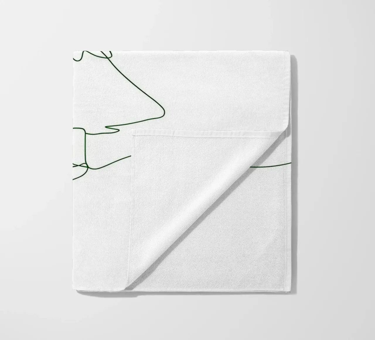 Disegno lineare minimalista di un albero di Natale | Modern Abstrac telo mare da Viv Line Art
