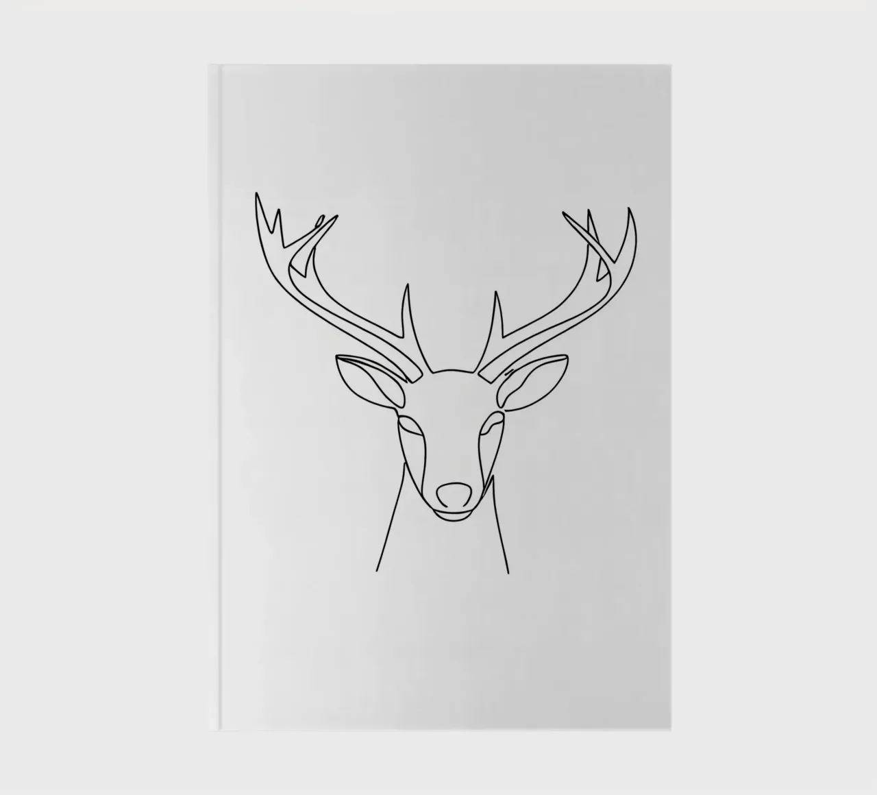 Minimalist Line Drawing of a Deer Head | Modern Abstract Art notebook by Viv Line Art
