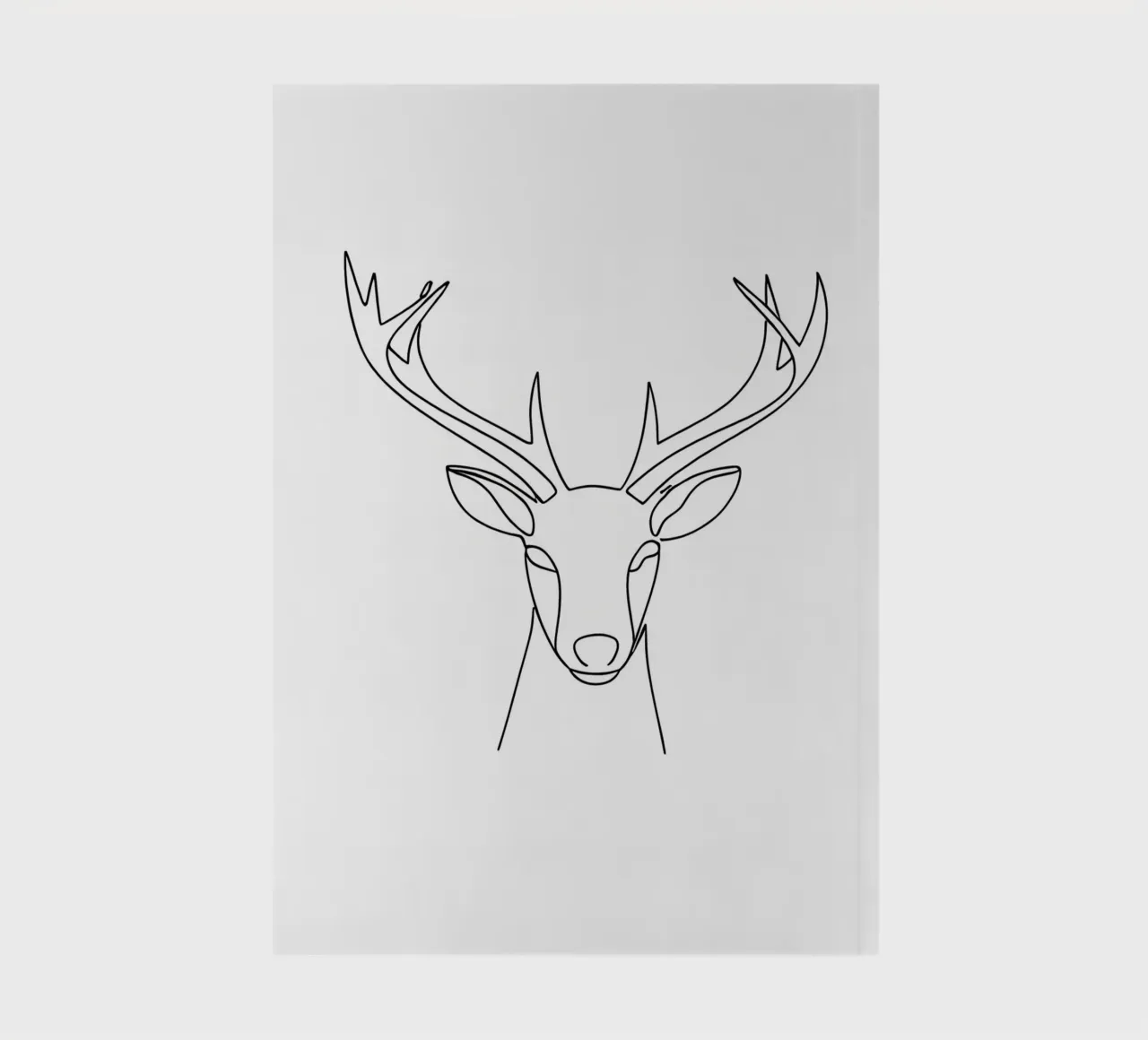 Minimalist Line Drawing of a Deer Head | Modern Abstract Art notebook by Viv Line Art