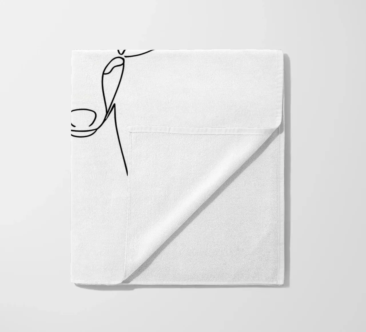 Minimalist Line Drawing of a Deer Head | Modern Abstract Art beach towel by Viv Line Art