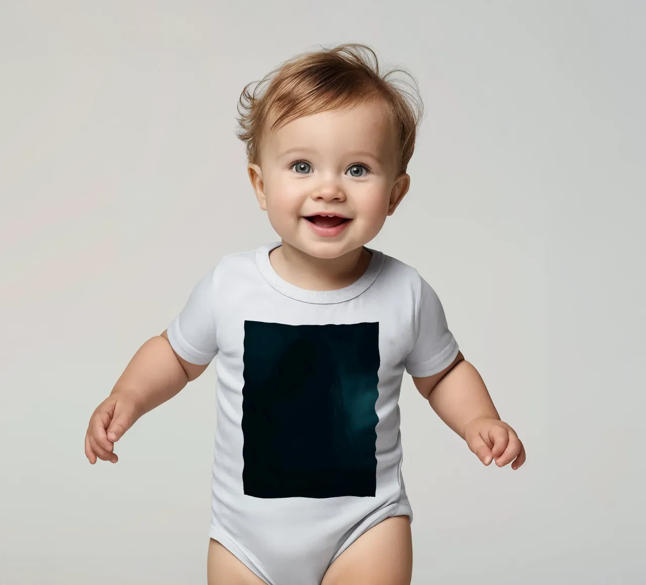 Eerie presence shrouded in mist during a haunting moment short-sleeve baby romper by DesignDoodle