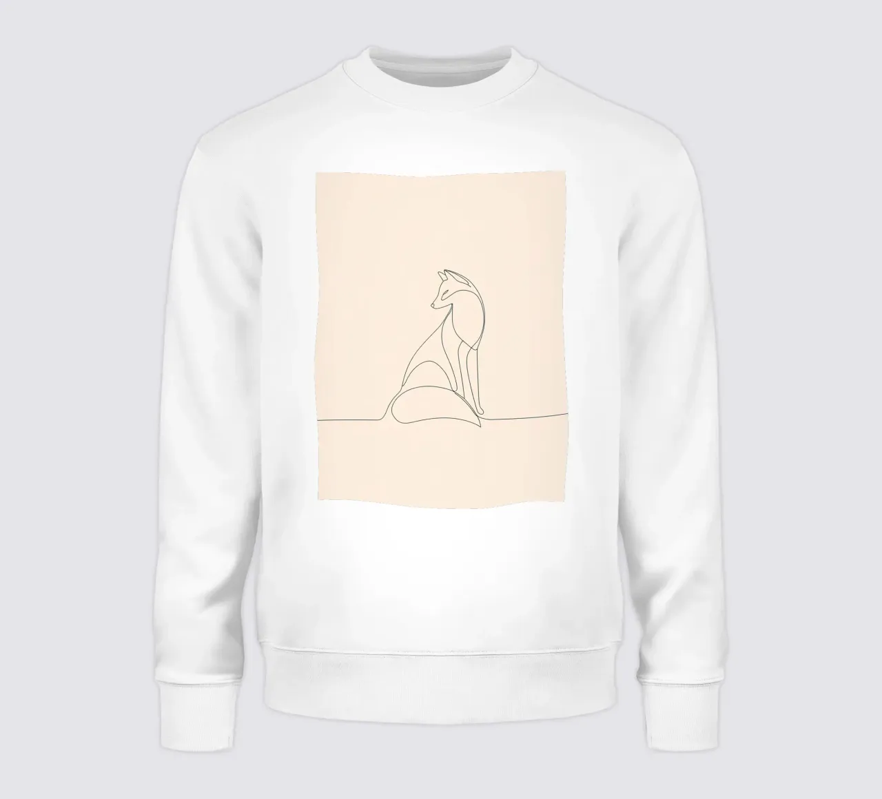 Dessin au trait minimaliste d'un renard | Modern Abstract Art sweat de Viv Line Art
