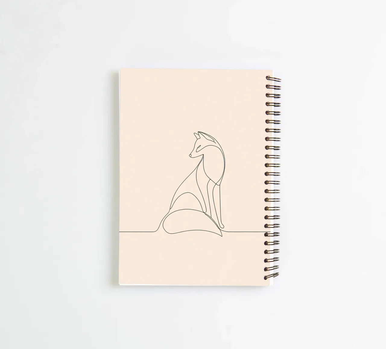 Minimalist Line Drawing of a Fox | Modern Abstract Art spiral notebook by Viv Line Art