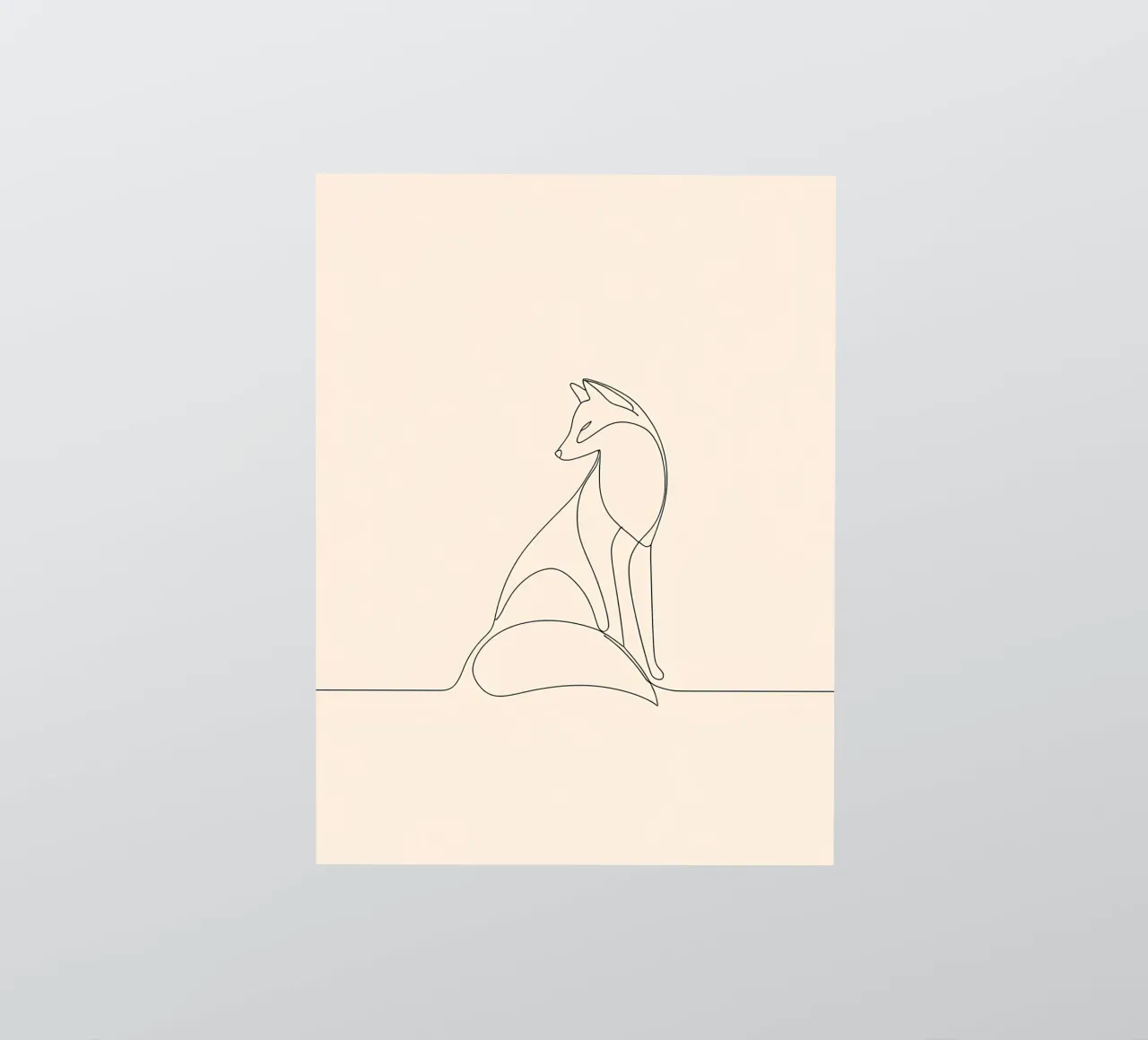 Minimalist Line Drawing of a Fox | Modern Abstract Art sticker by Viv Line Art