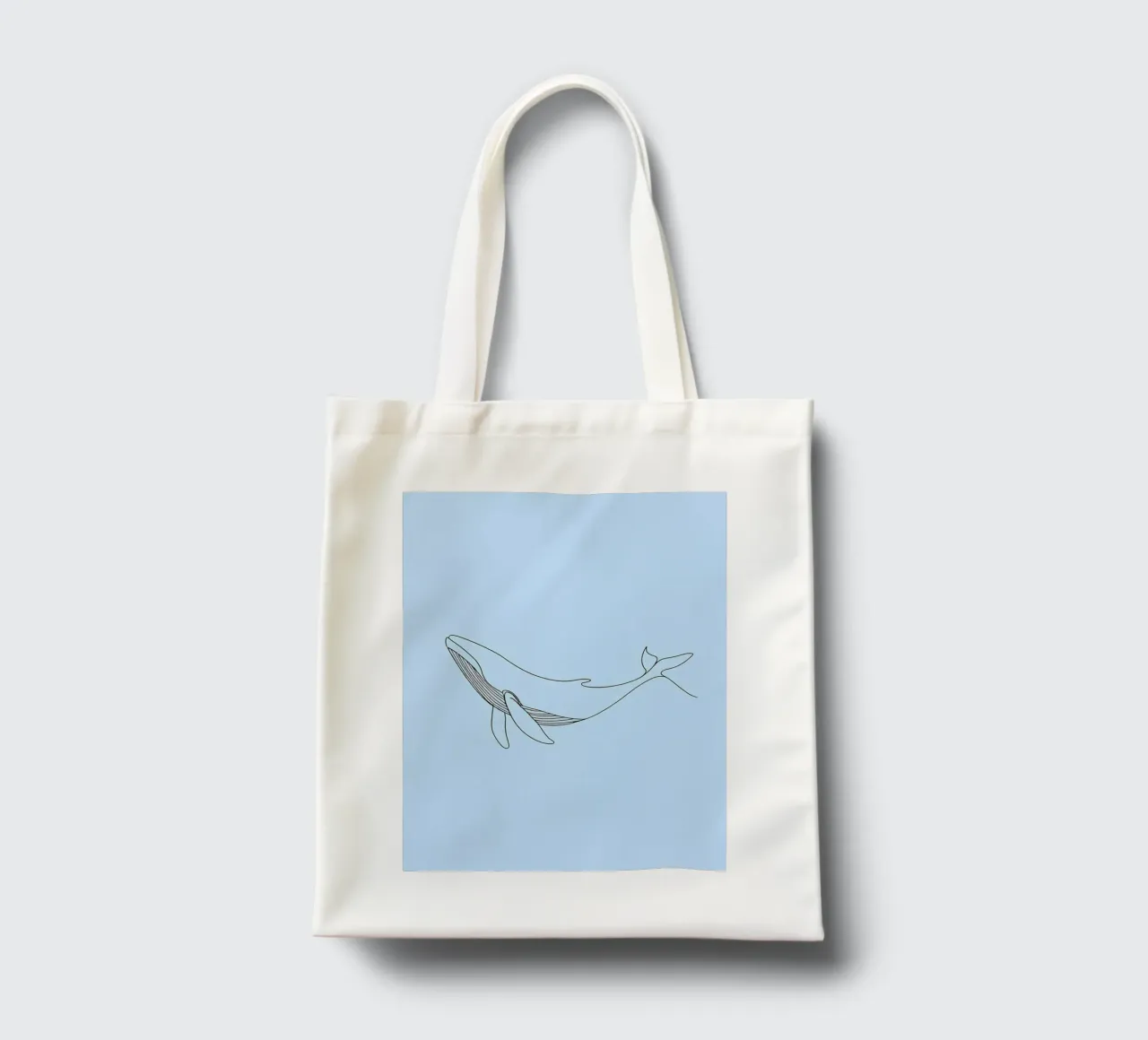 Minimalist Line Drawing of a Whale | Modern Abstract Art tote bag by Viv Line Art