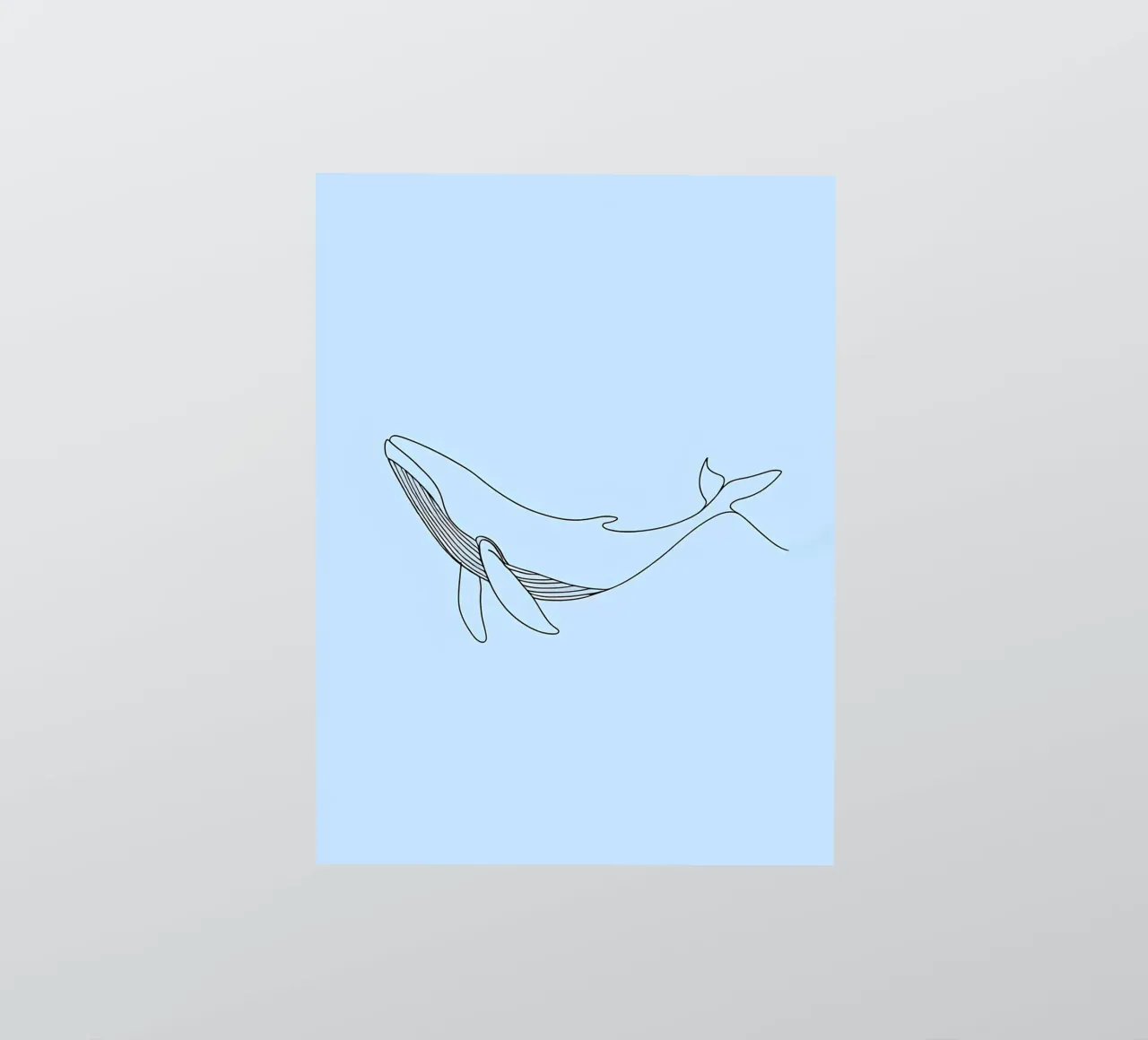 Minimalist Line Drawing of a Whale | Modern Abstract Art sticker by Viv Line Art