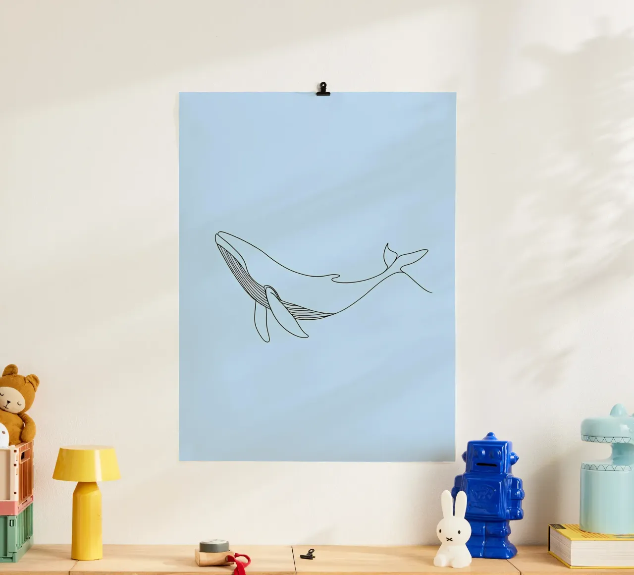 Minimalist Line Drawing of a Whale | Modern Abstract Art hahnemühle by Viv Line Art