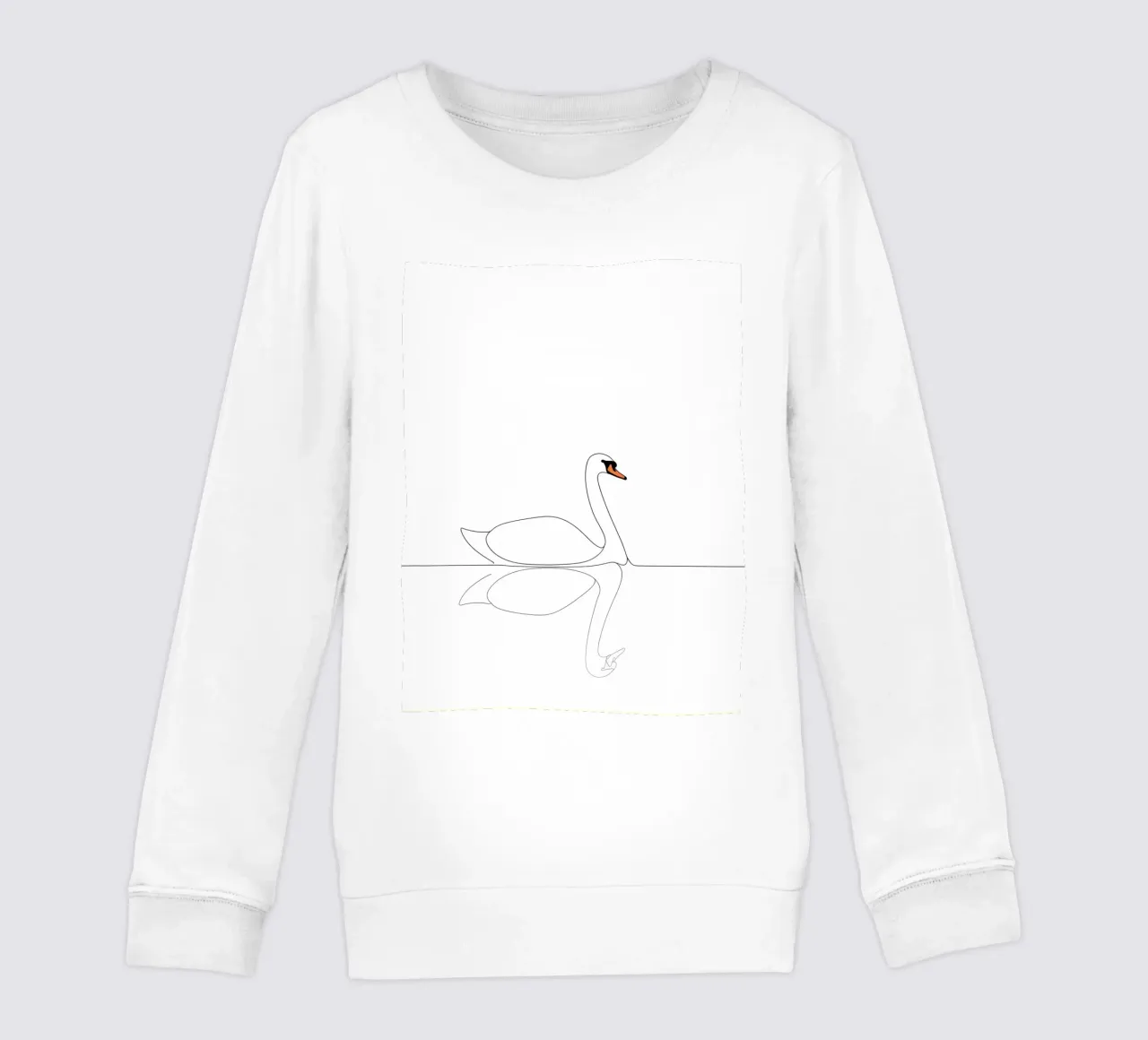 Minimalist Line Drawing of a Swan | Modern Abstract Art kids sweatshirt by Viv Line Art