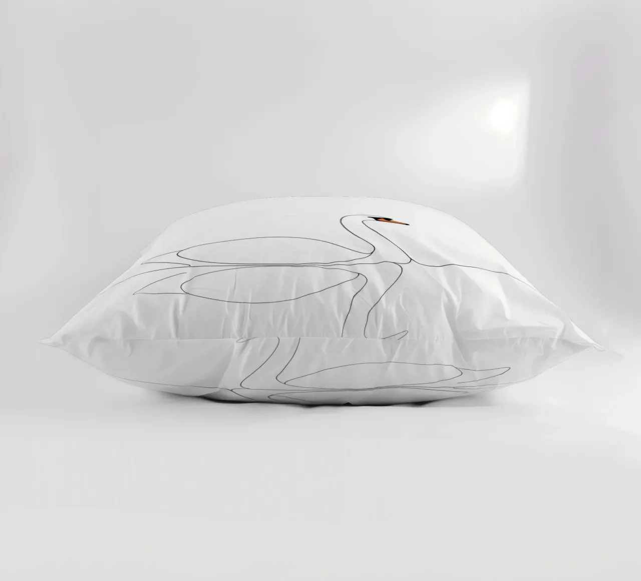 Minimalist Line Drawing of a Swan | Modern Abstract Art decorative cushion by Viv Line Art