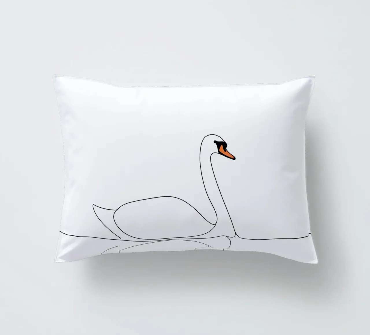 Minimalist Line Drawing of a Swan | Modern Abstract Art decorative cushion by Viv Line Art