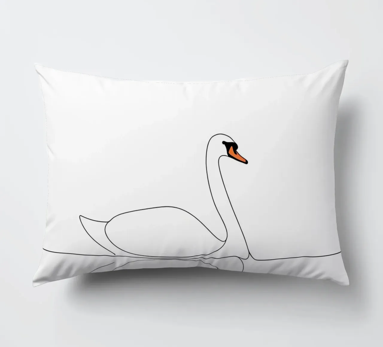Minimalist Line Drawing of a Swan | Modern Abstract Art decorative cushion by Viv Line Art