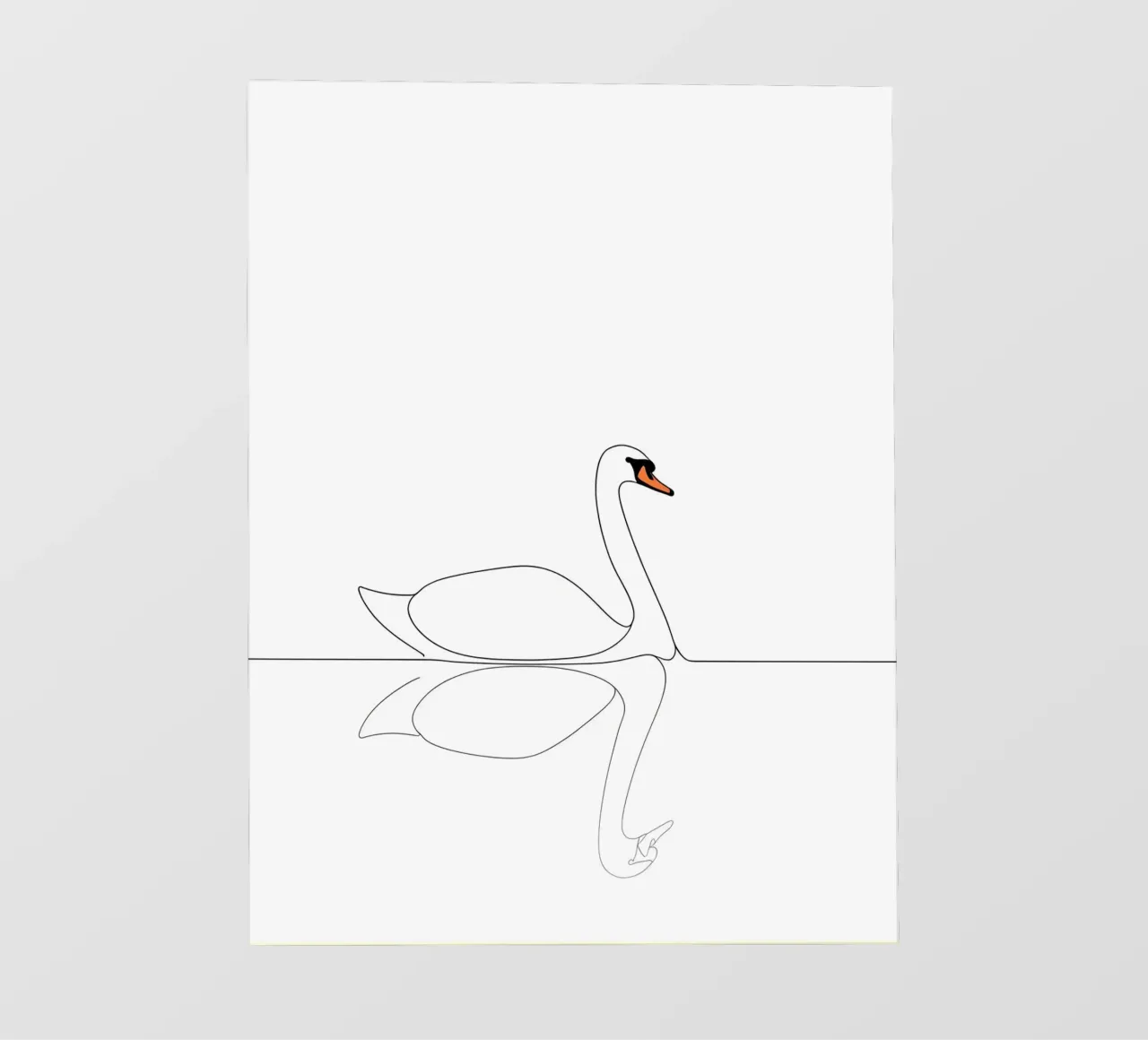 Minimalist Line Drawing of a Swan | Modern Abstract Art pvc cover by Viv Line Art