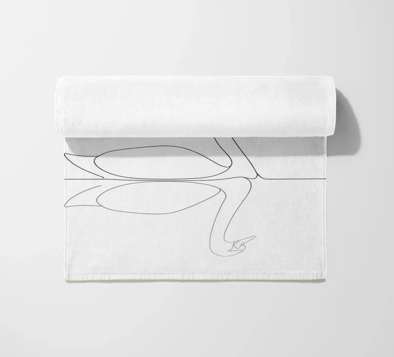 Minimalist Line Drawing of a Swan | Modern Abstract Art beach towel by Viv Line Art