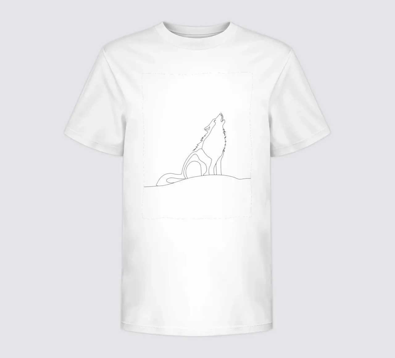 Minimalist Line Drawing of a Howling Wolf | Modern Abstract kids t-shirt by Viv Line Art