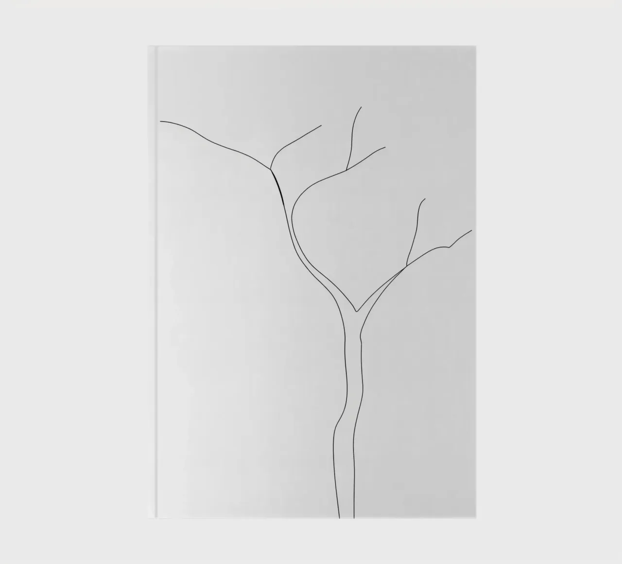 Minimalist Line Drawing of a Tree with No Leaves | Modern notebook by Viv Line Art