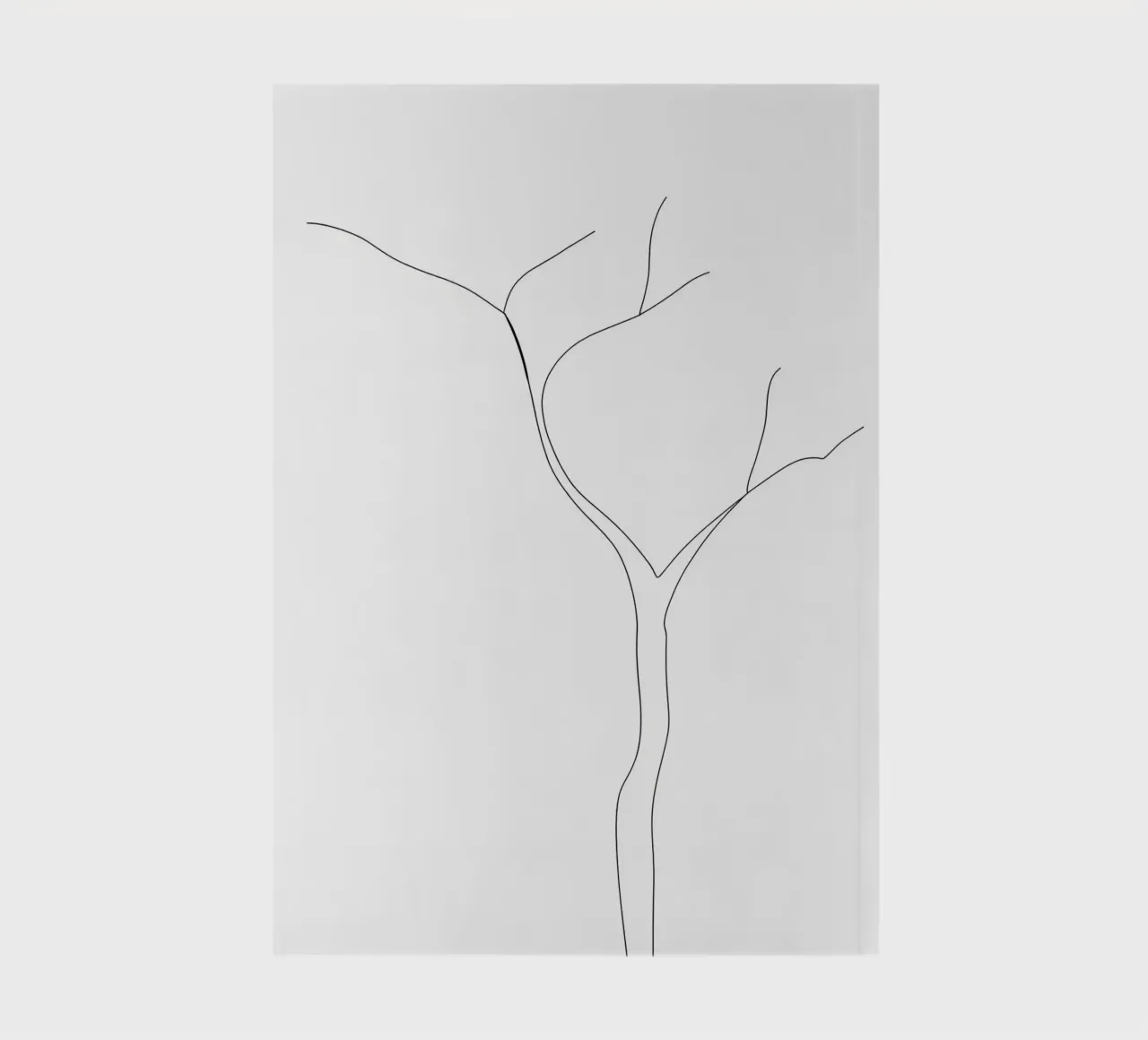 Minimalist Line Drawing of a Tree with No Leaves | Modern notebook by Viv Line Art