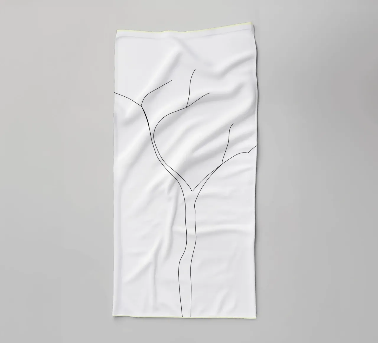Minimalist Line Drawing of a Tree with No Leaves | Modern towel by Viv Line Art