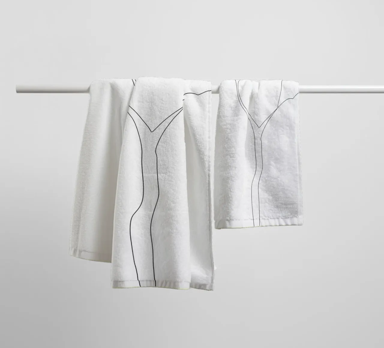 Minimalist Line Drawing of a Tree with No Leaves | Modern towel by Viv Line Art