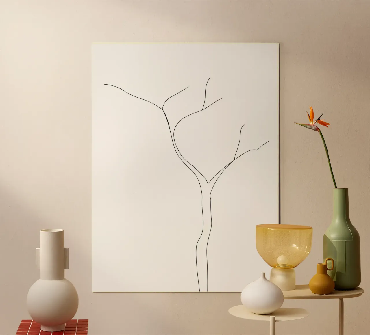 Minimalist Line Drawing of a Tree with No Leaves | Modern hahnemühle by Viv Line Art