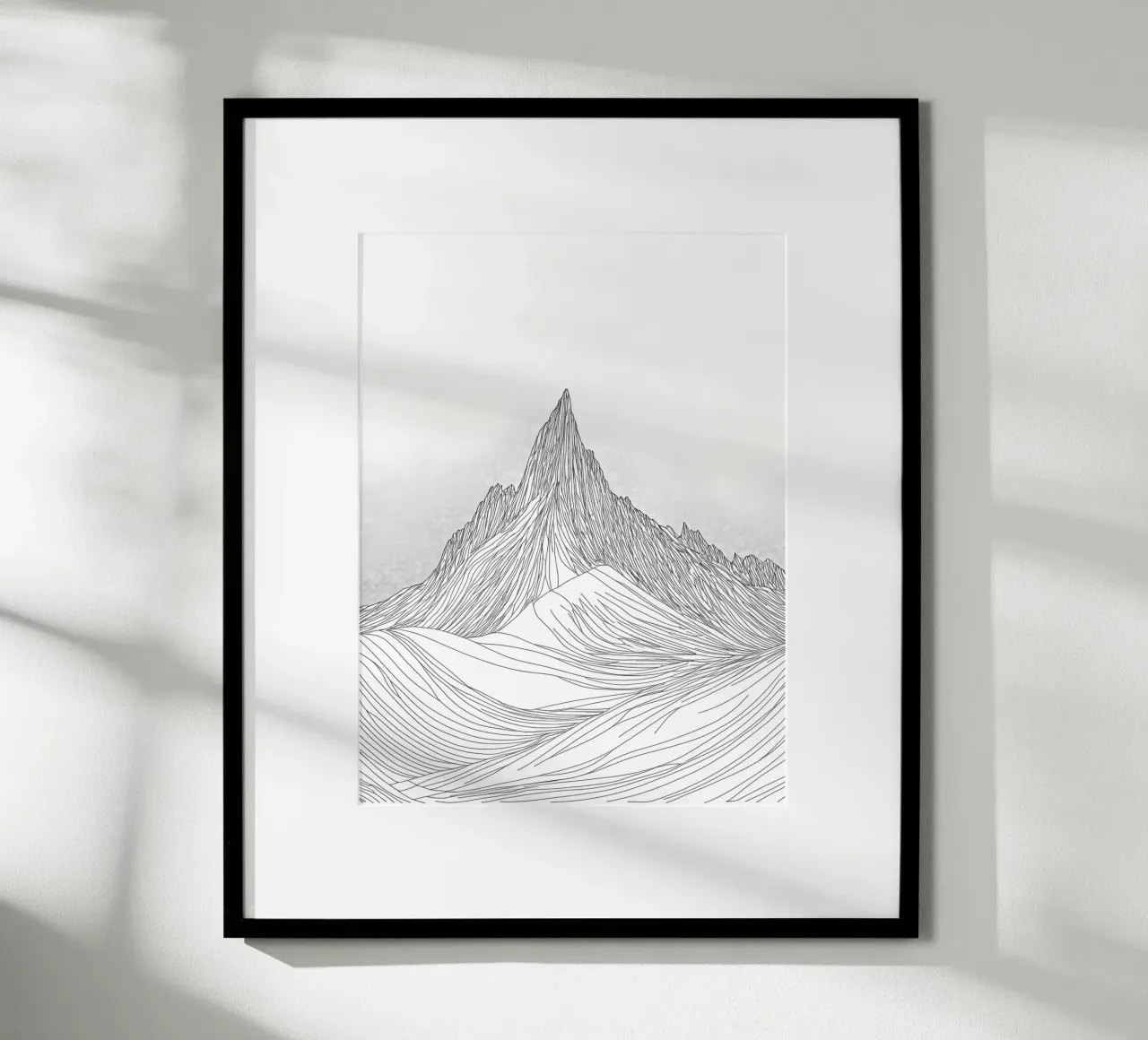 Minimalist Line Drawing of a Mountain | Modern Abstract Art poster by Viv Line Art