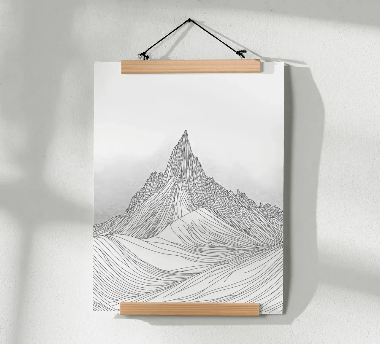 Minimalist Line Drawing of a Mountain | Modern Abstract Art poster by Viv Line Art