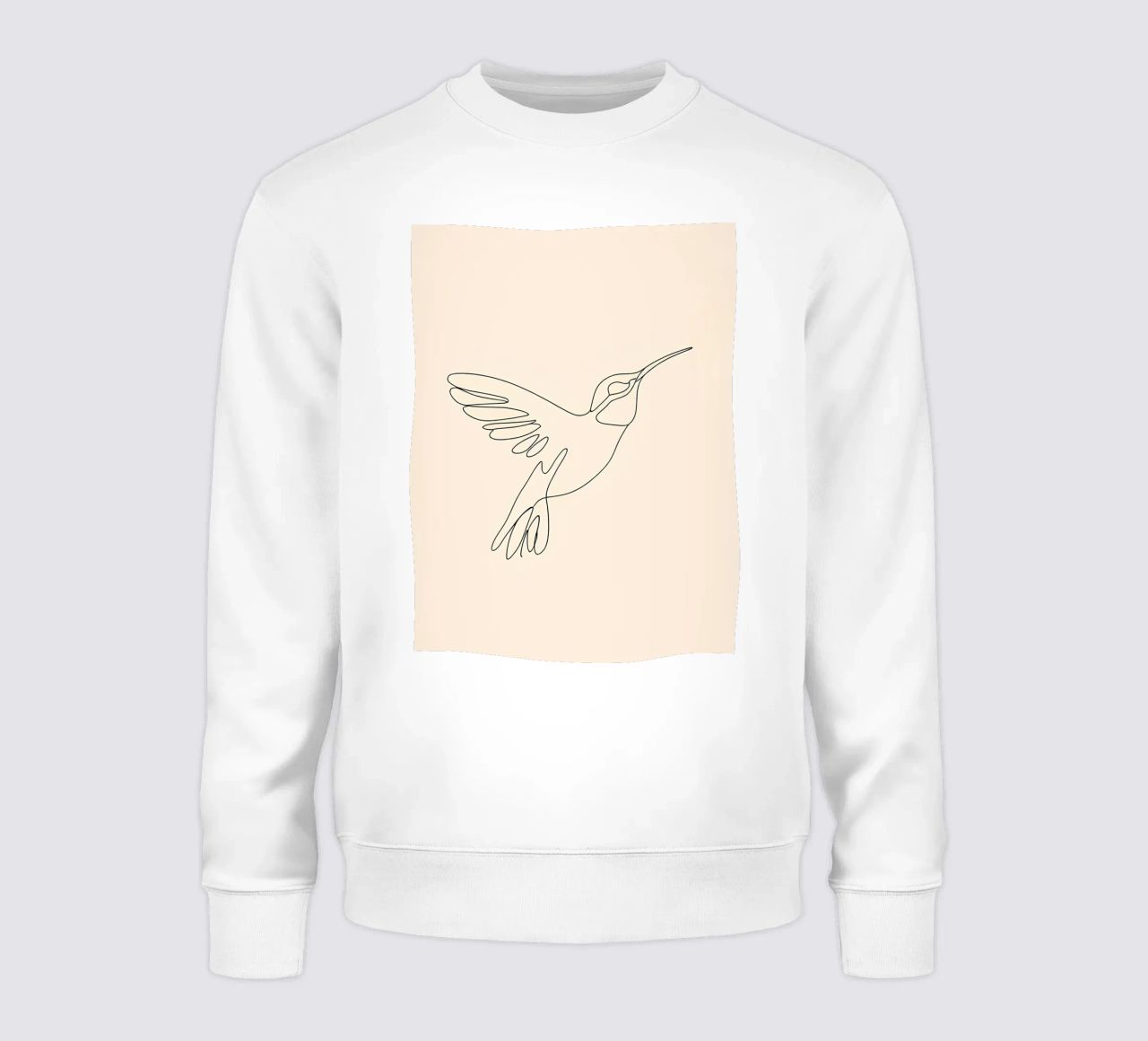 Disegno di linea minimalista di un colibrì | Moderno astratto A felpa da Viv Line Art