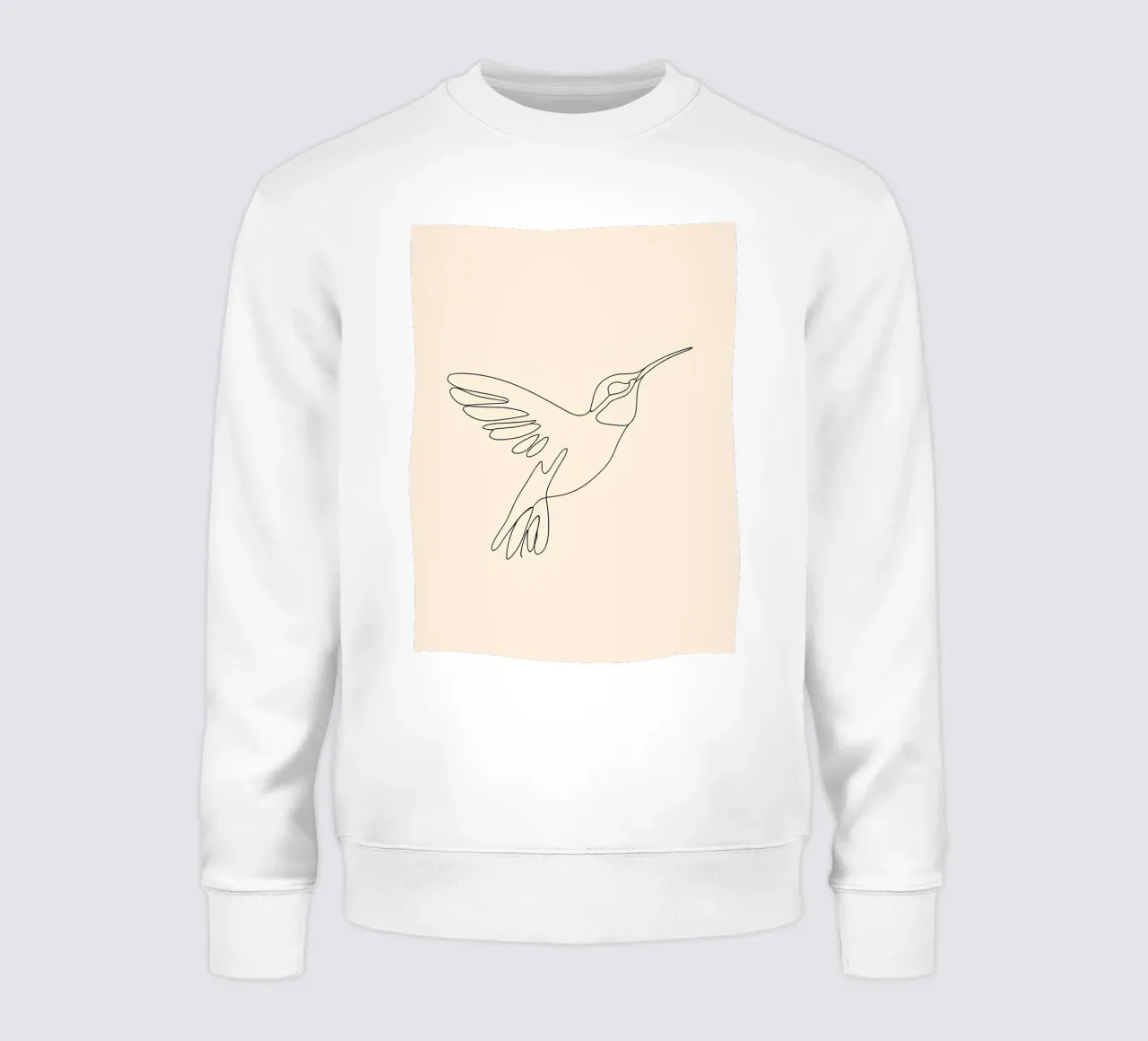 Minimalistische lijntekening van een kolibrie | Modern Abstract A sweatshirt van Viv Line Art