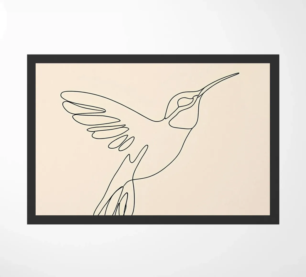 Minimalist Line Drawing of a Hummingbird | Modern Abstract A doormat by Viv Line Art