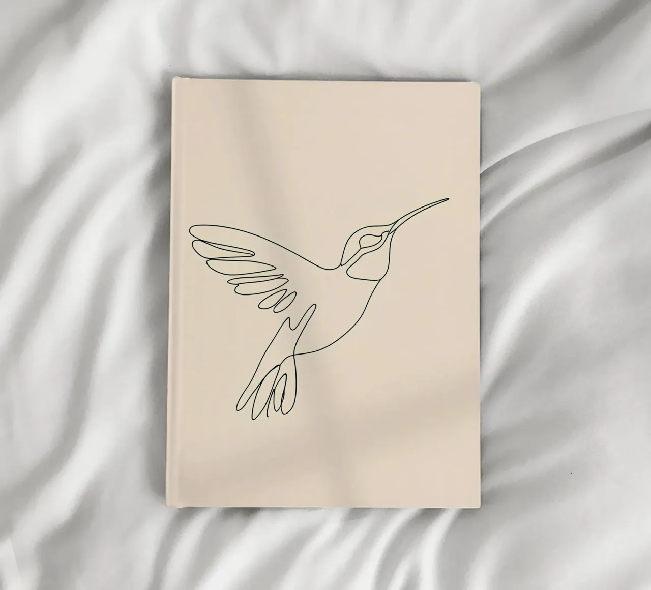 Minimalist Line Drawing of a Hummingbird | Modern Abstract A notebook by Viv Line Art