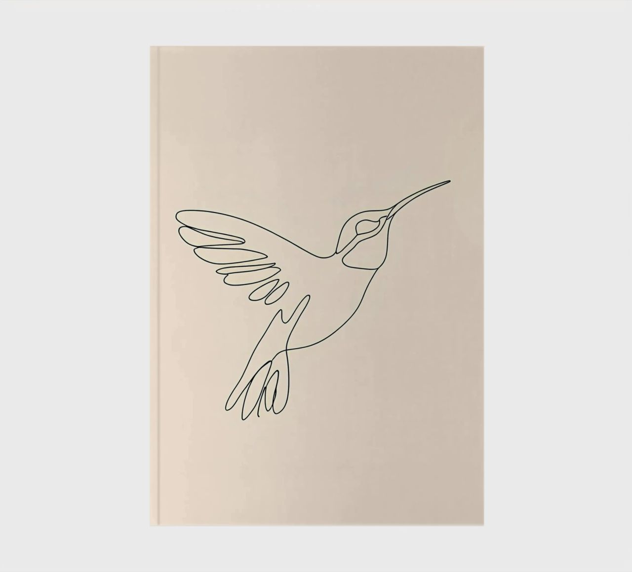 Minimalist Line Drawing of a Hummingbird | Modern Abstract A notebook by Viv Line Art