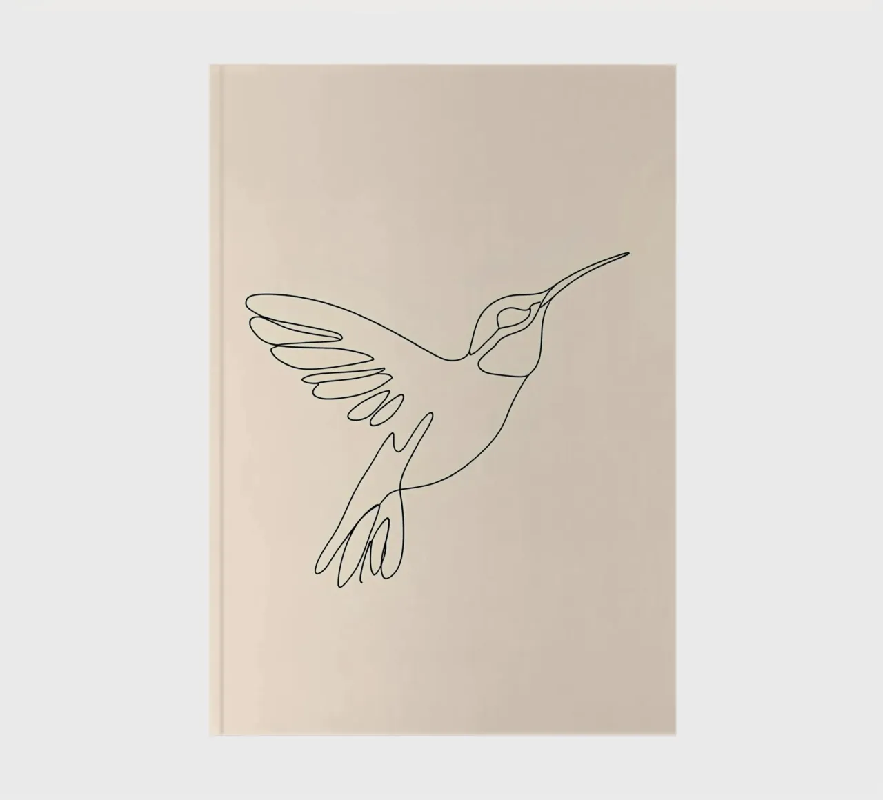 Minimalist Line Drawing of a Hummingbird | Modern Abstract A notebook by Viv Line Art