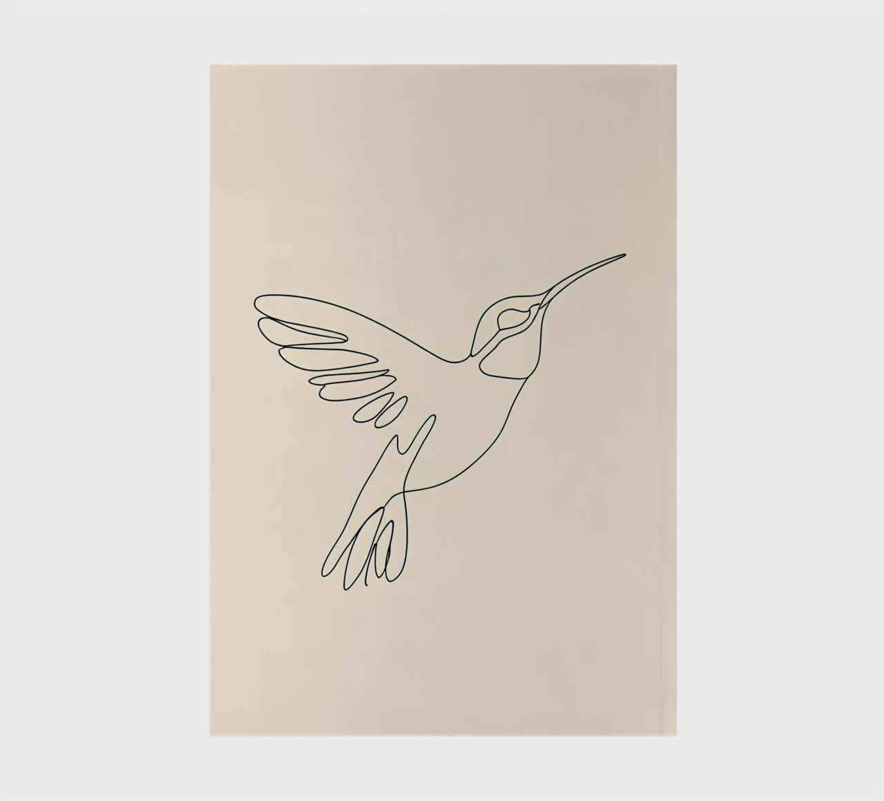 Minimalist Line Drawing of a Hummingbird | Modern Abstract A notebook by Viv Line Art