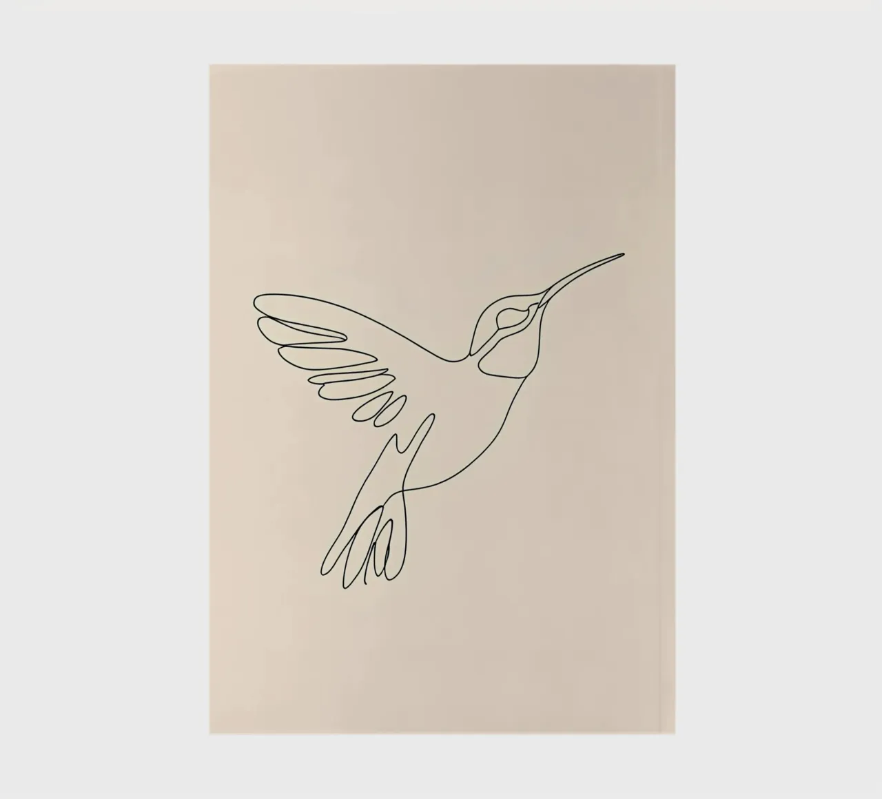 Minimalist Line Drawing of a Hummingbird | Modern Abstract A notebook by Viv Line Art