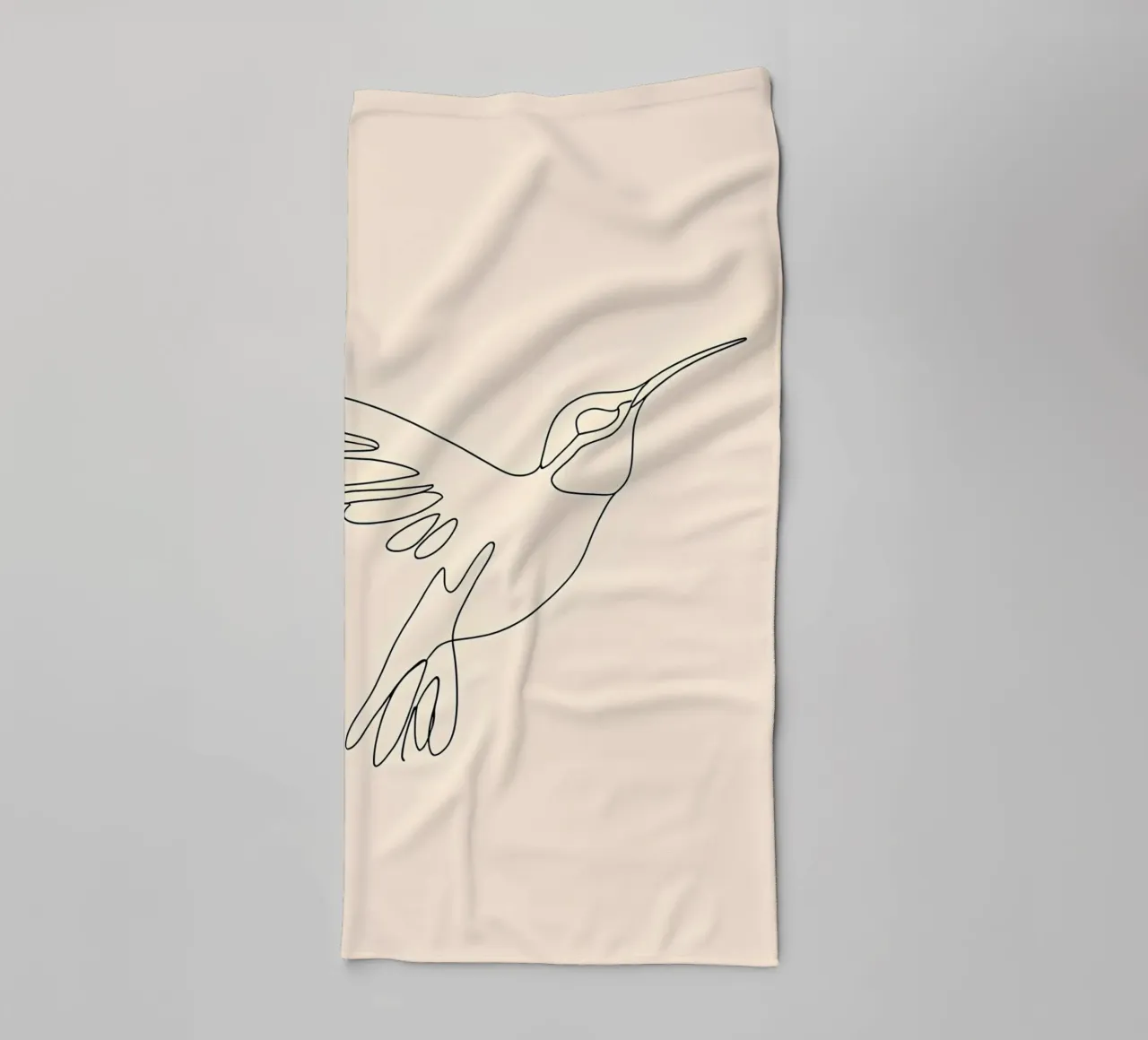 Minimalist Line Drawing of a Hummingbird | Modern Abstract A towel by Viv Line Art