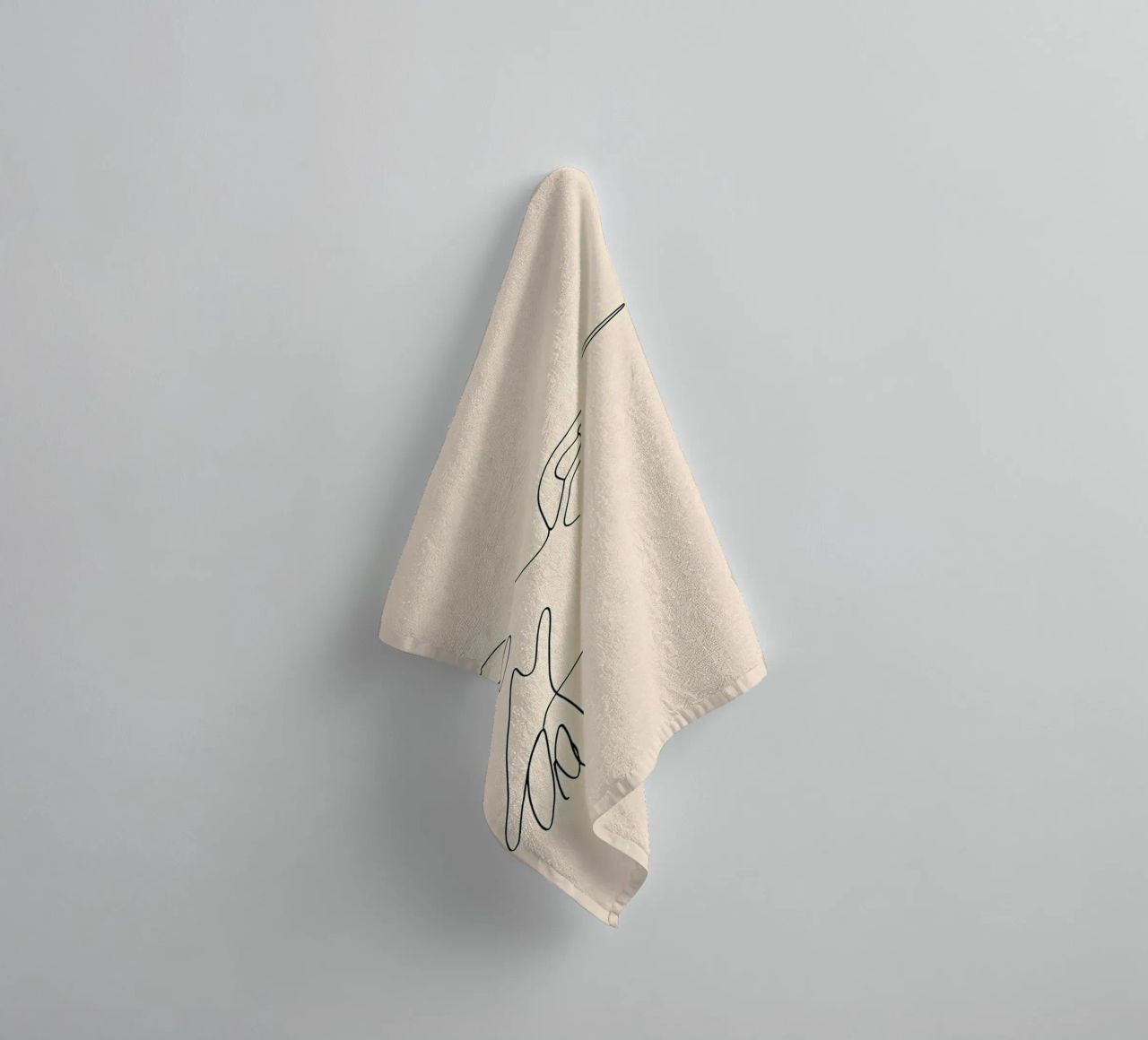 Minimalist Line Drawing of a Hummingbird | Modern Abstract A towel by Viv Line Art