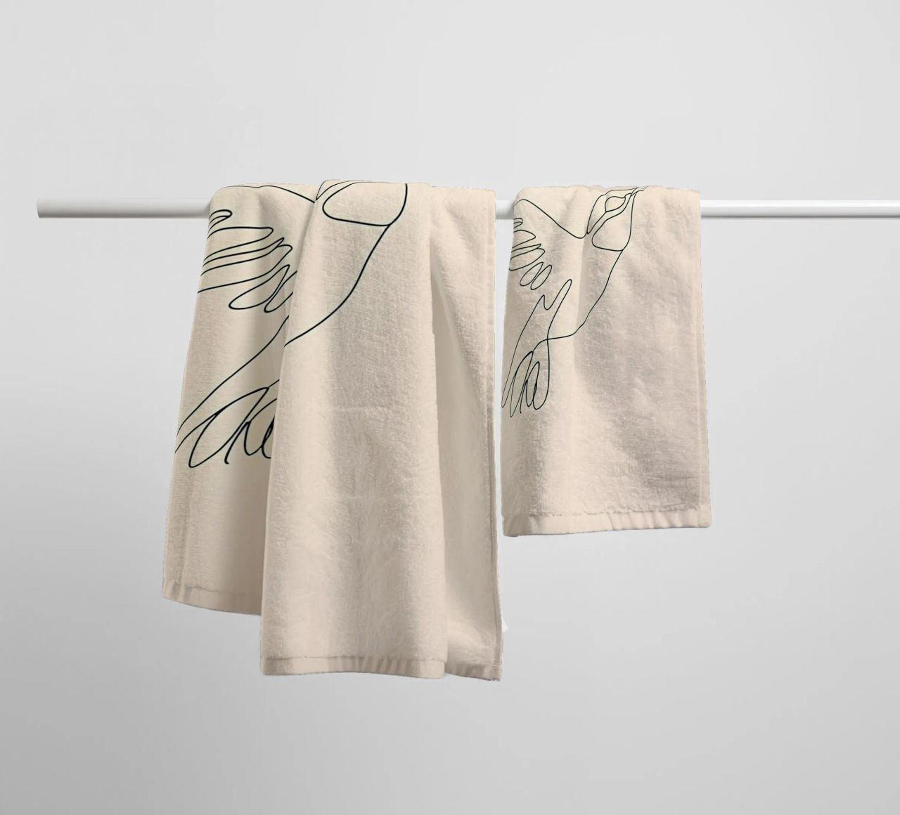 Minimalist Line Drawing of a Hummingbird | Modern Abstract A towel by Viv Line Art