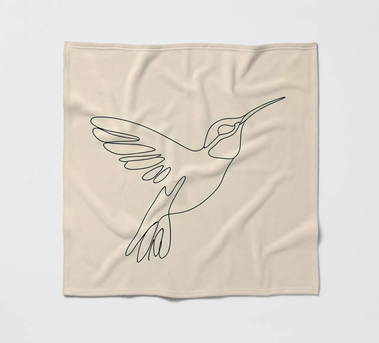 Minimalist Line Drawing of a Hummingbird | Modern Abstract A fleece blanket by Viv Line Art