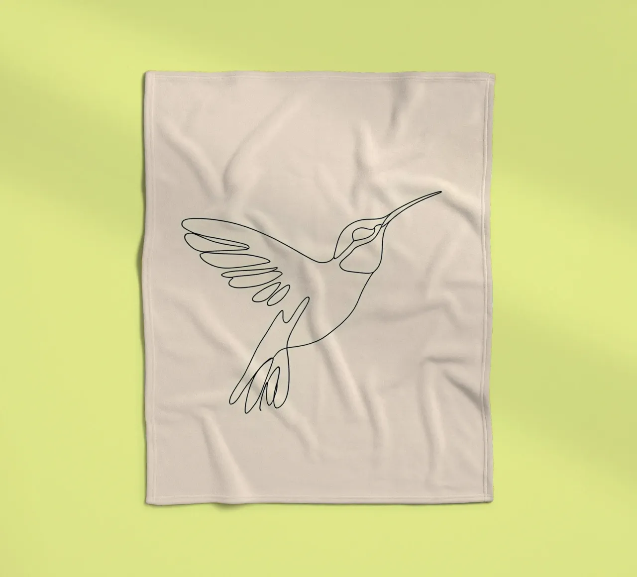 Minimalist Line Drawing of a Hummingbird | Modern Abstract A fleece blanket by Viv Line Art