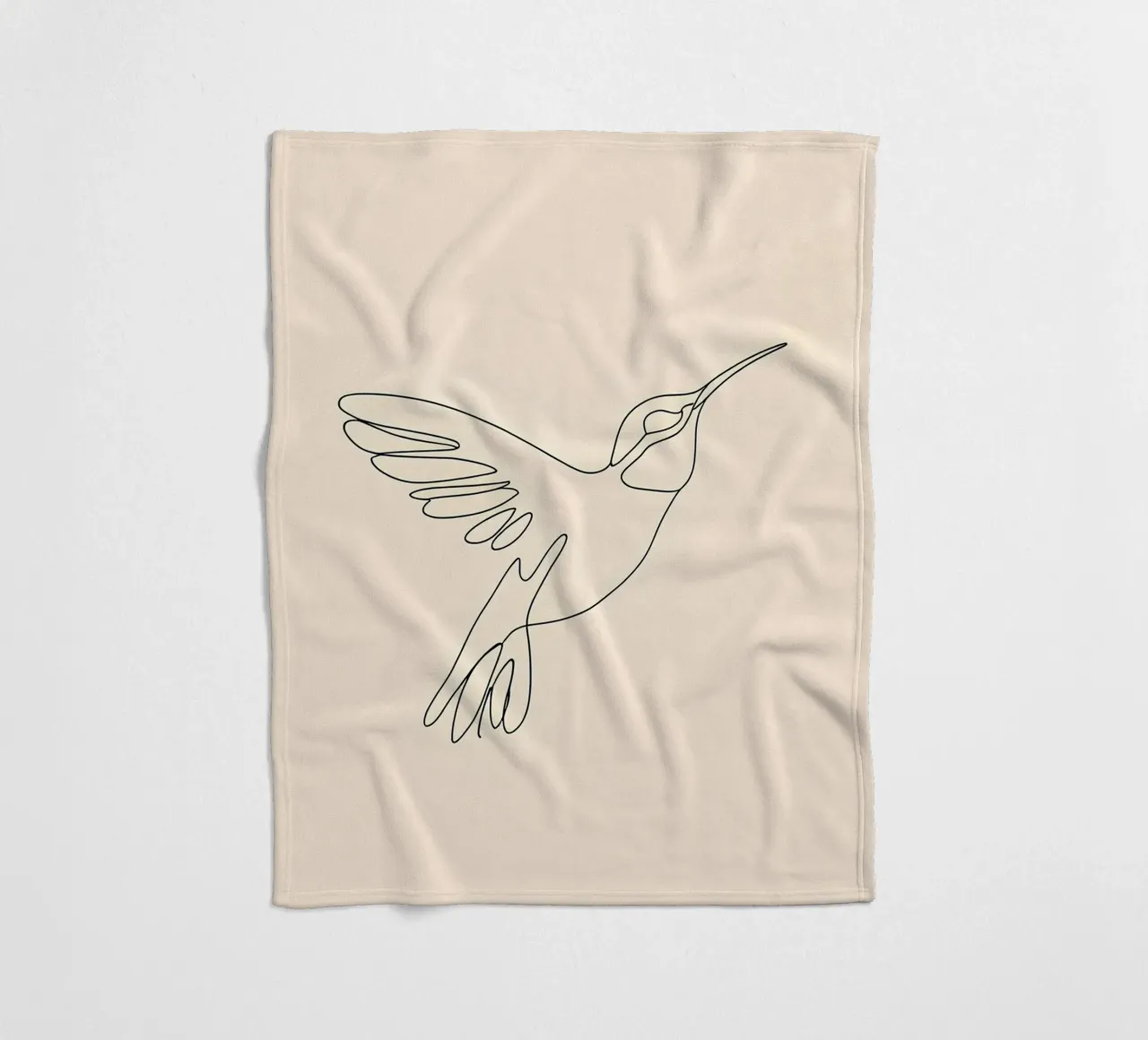 Minimalist Line Drawing of a Hummingbird | Modern Abstract A fleece blanket by Viv Line Art
