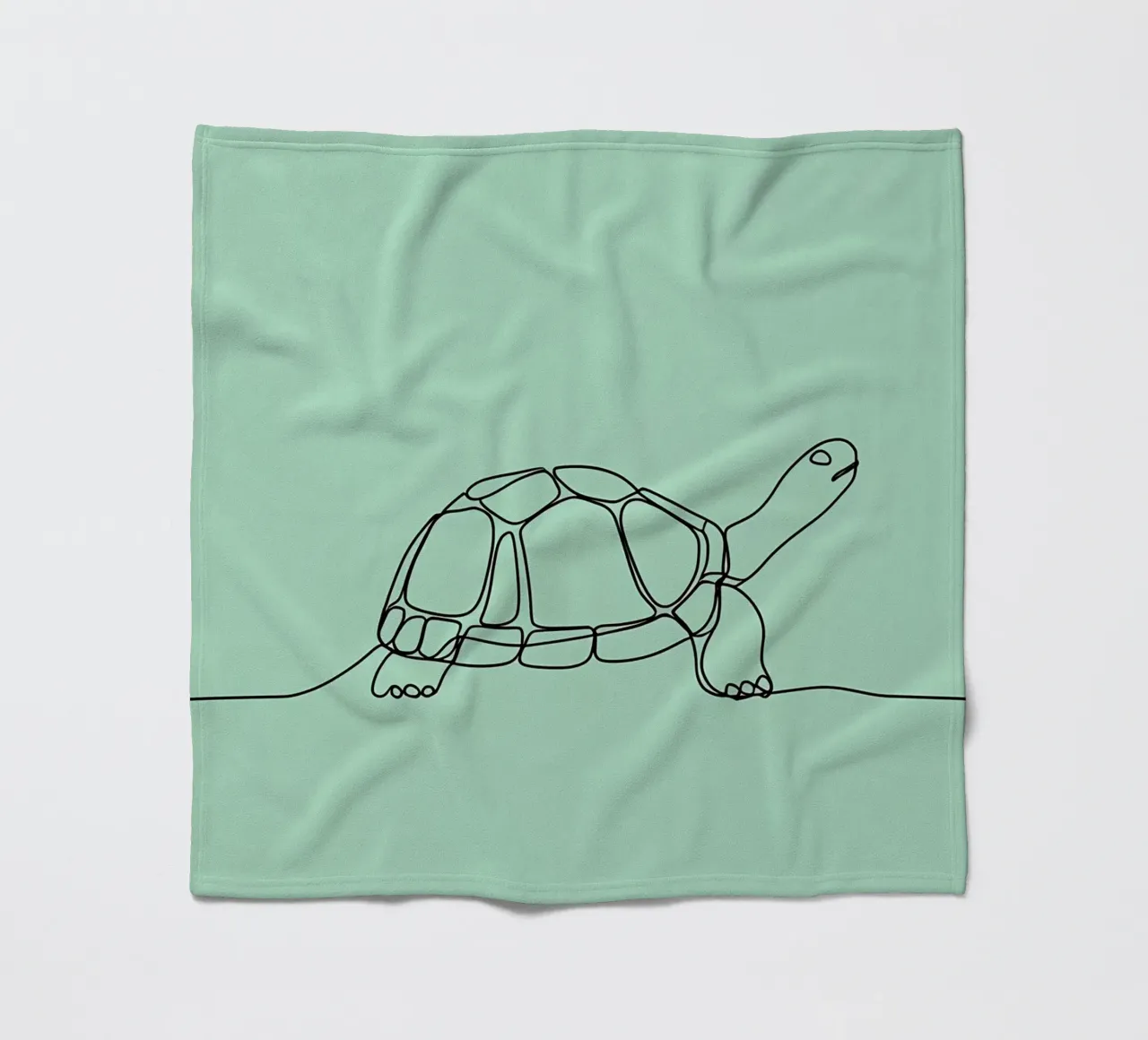 Minimalist Line Drawing of a Turtle | Modern Abstract Art fleece blanket by Viv Line Art