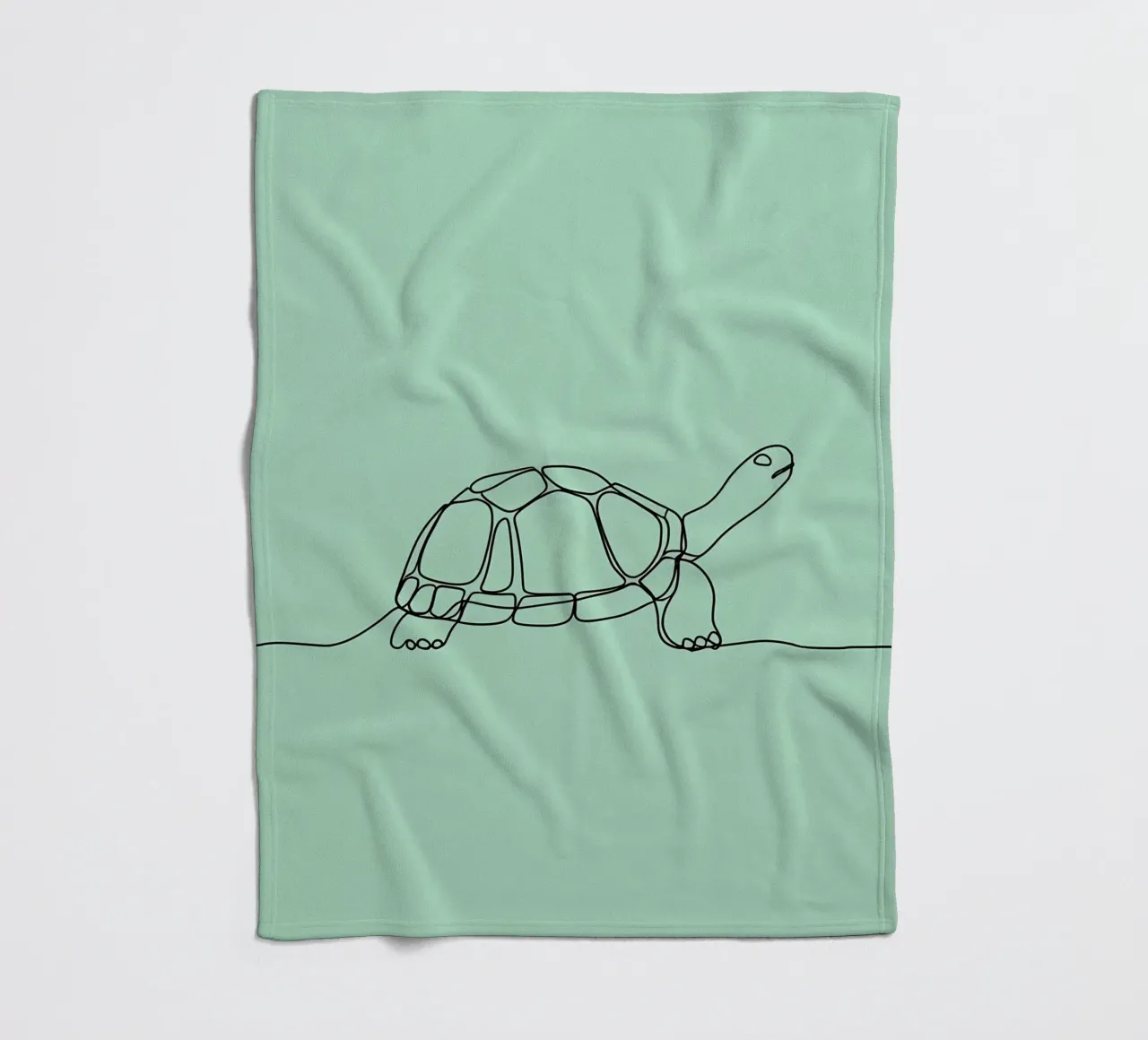 Minimalist Line Drawing of a Turtle | Modern Abstract Art fleece blanket by Viv Line Art