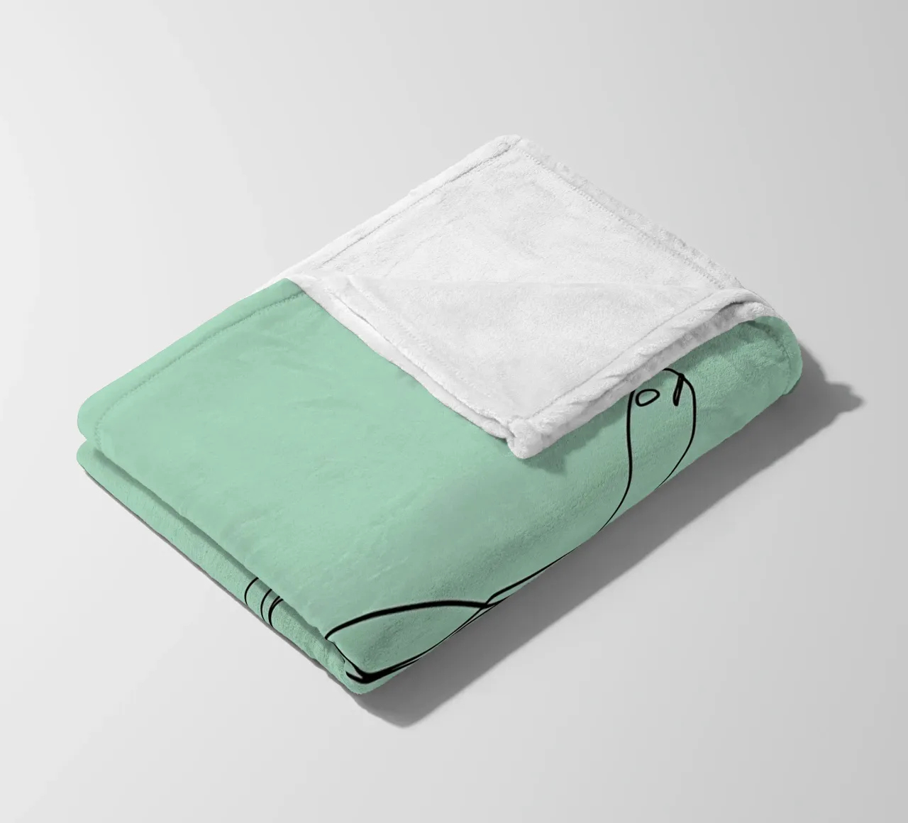 Minimalist Line Drawing of a Turtle | Modern Abstract Art fleece blanket by Viv Line Art